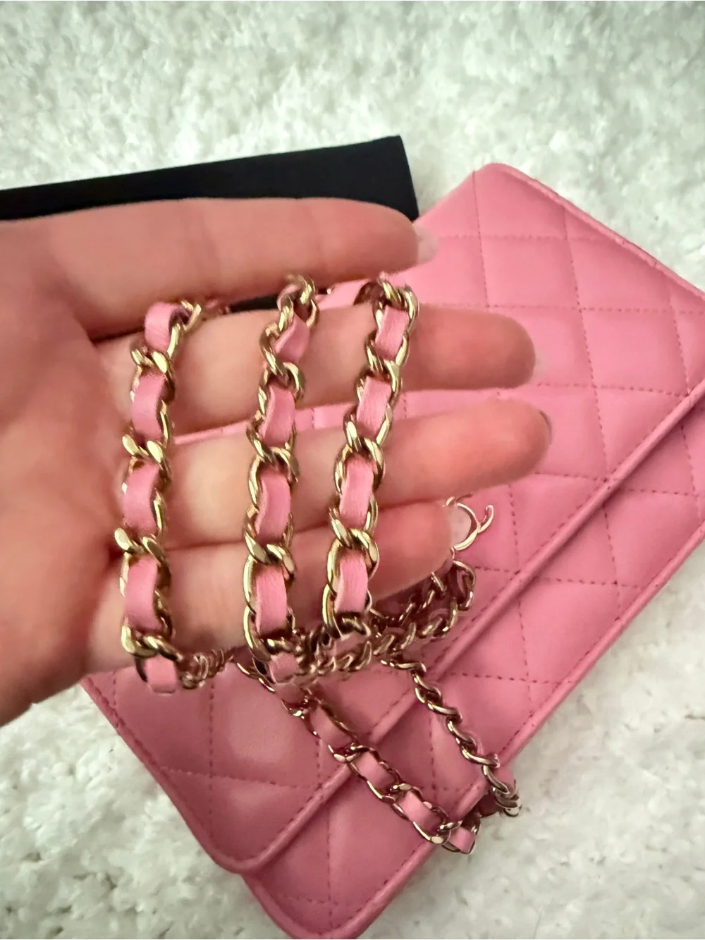CHANEL Pink Quilted Lambskin Crossbody WOC